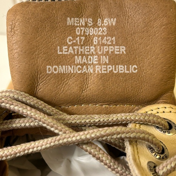 Sperry Tan Boat Shoes Classic Style Moccasin Stitching - Picture 6 of 6